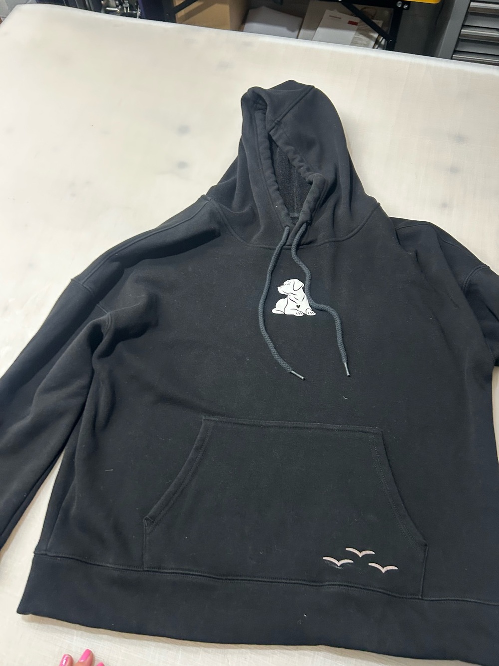 Women’s large Hoodie Sweatshirt with Small Graphics of dog